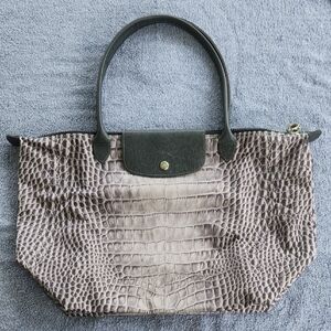 Longchamp Le Pliage Crocodile-Embossed Large Tote. Never Used.